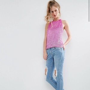 ✨ PINK sequin sparkly top shirt tank PARTY Vegas!✨